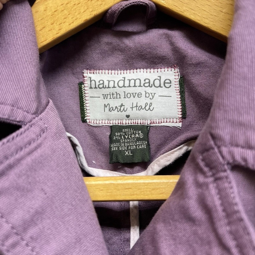 Upcycled Patchwork Grandmas Fanjacket Purple Cott… - image 3